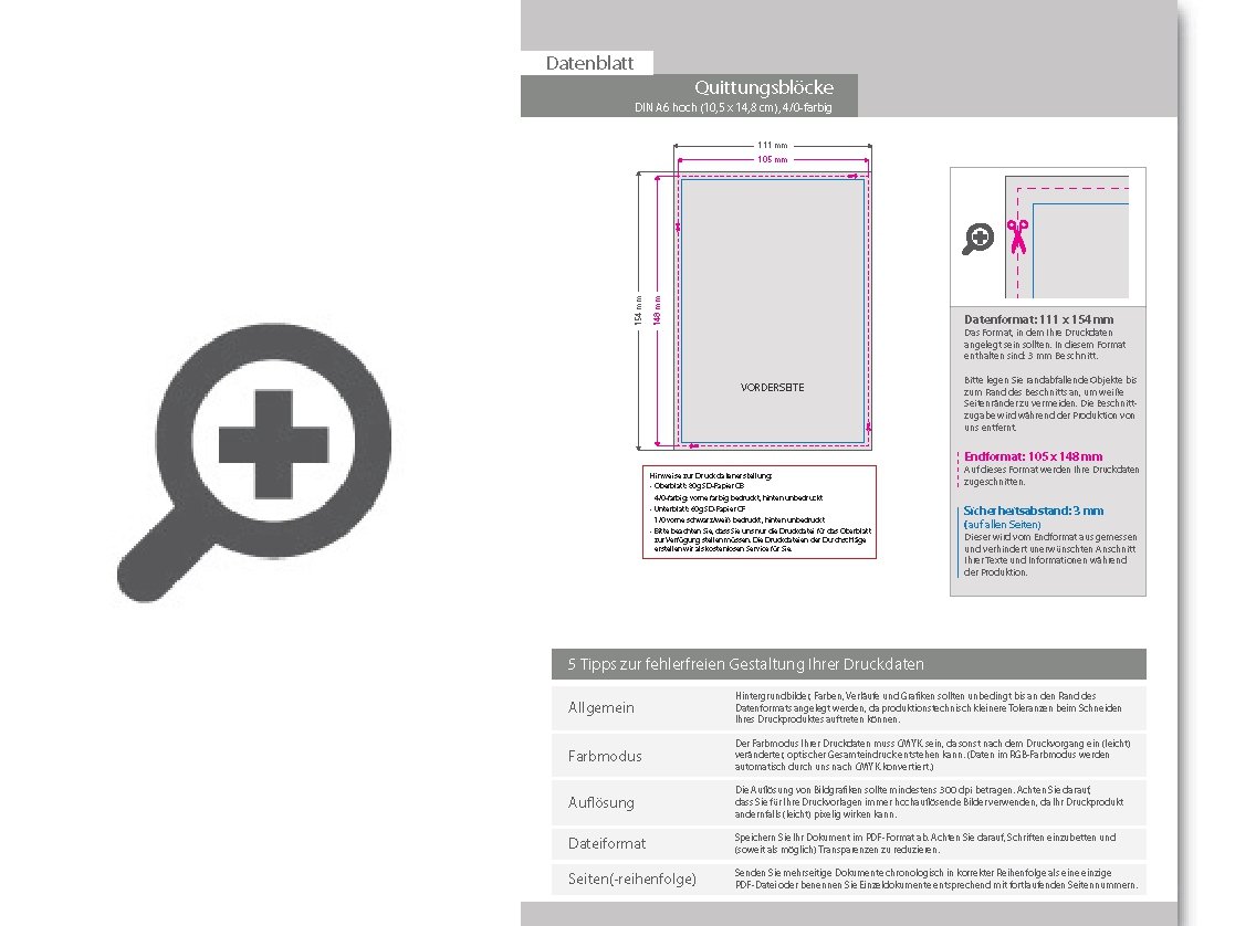Product Bild quittungsblock_din_a6_hoch__2-fach__4_1-farbig__25_s__tze_je_block